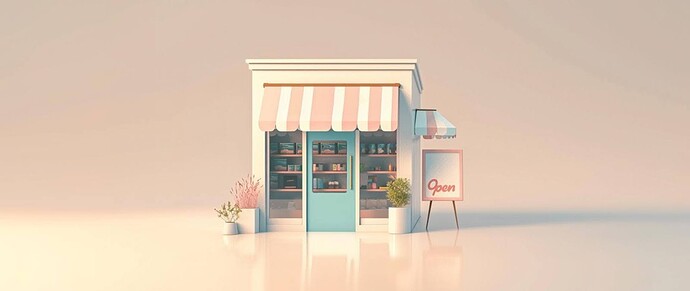 一个可爱商店的形象，代表店面设计